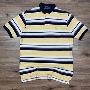 pale yellow purple white striped polo ralph lauren polo shirt